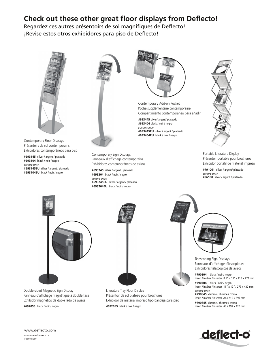 780172inst back | Deflecto 780272 Mesh Floor Display es User Manual | Page 2 / 2