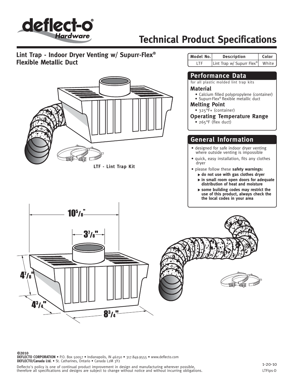 Deflecto LTF User Manual | 1 page