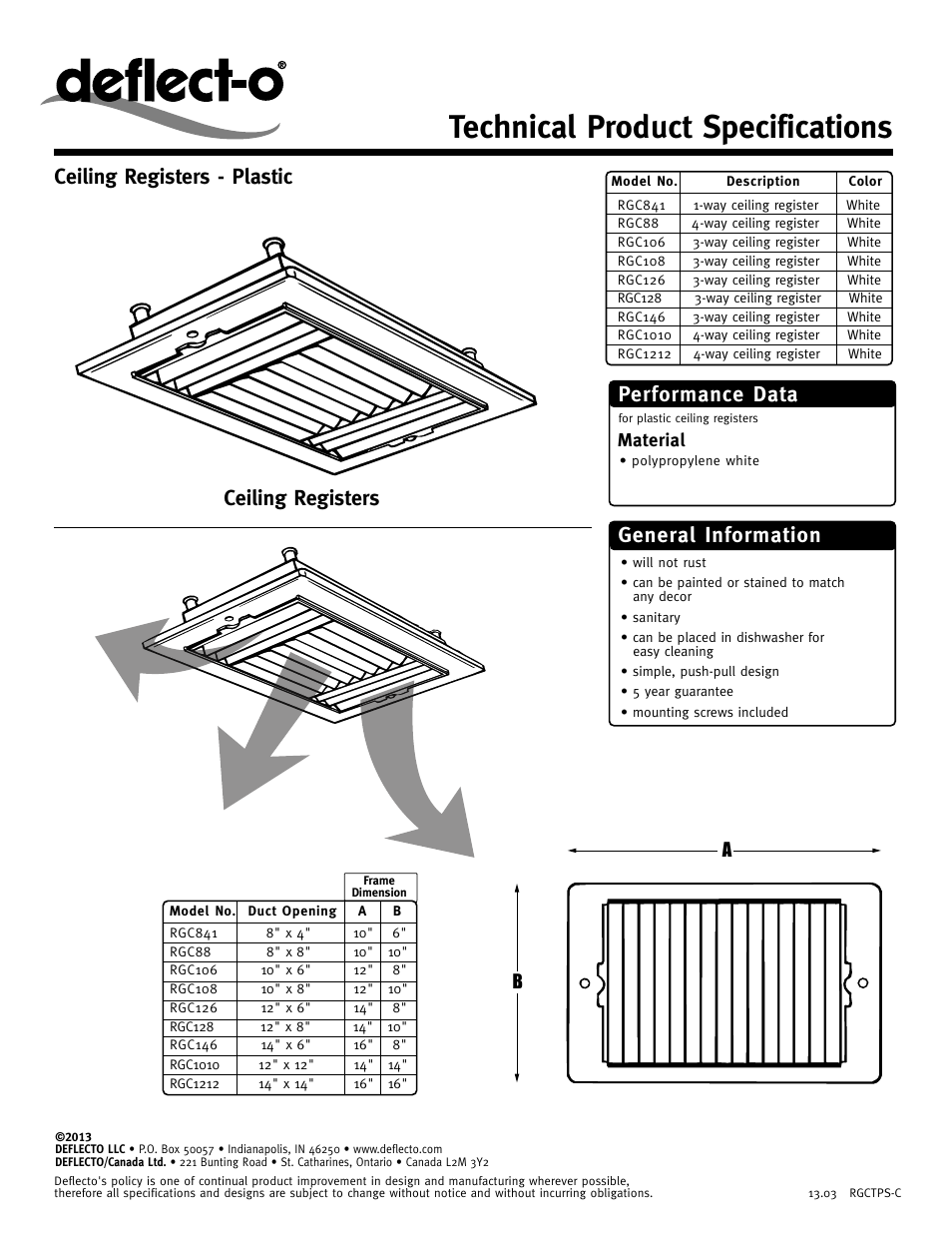 Deflecto RGC Series User Manual | 1 page