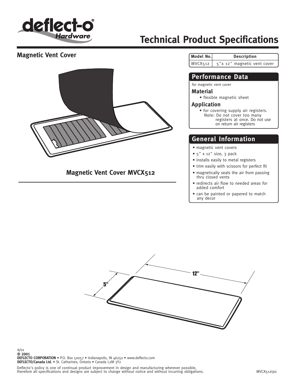 Deflecto MVCX512 User Manual | 1 page