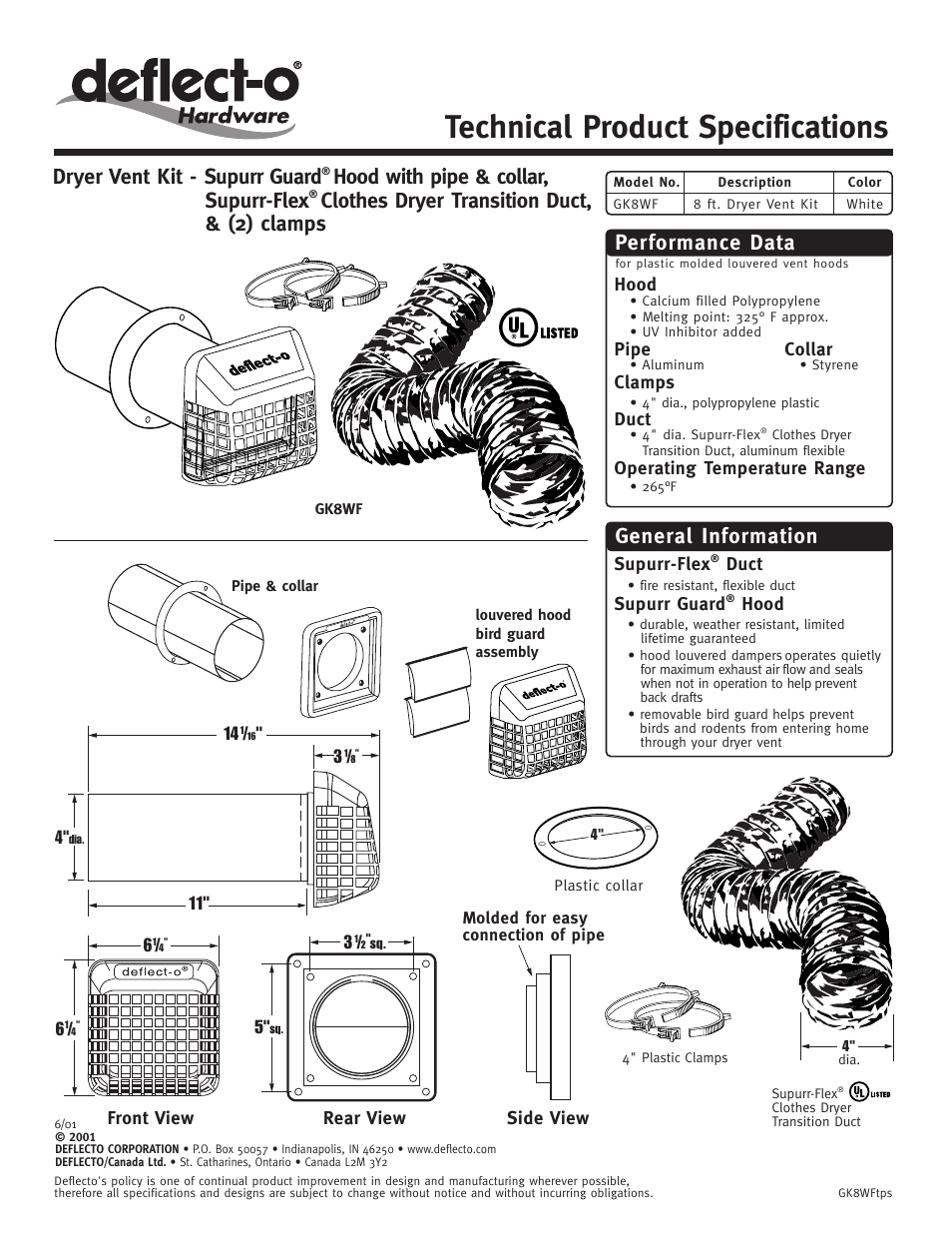 Deflecto GK8WF User Manual | 1 page