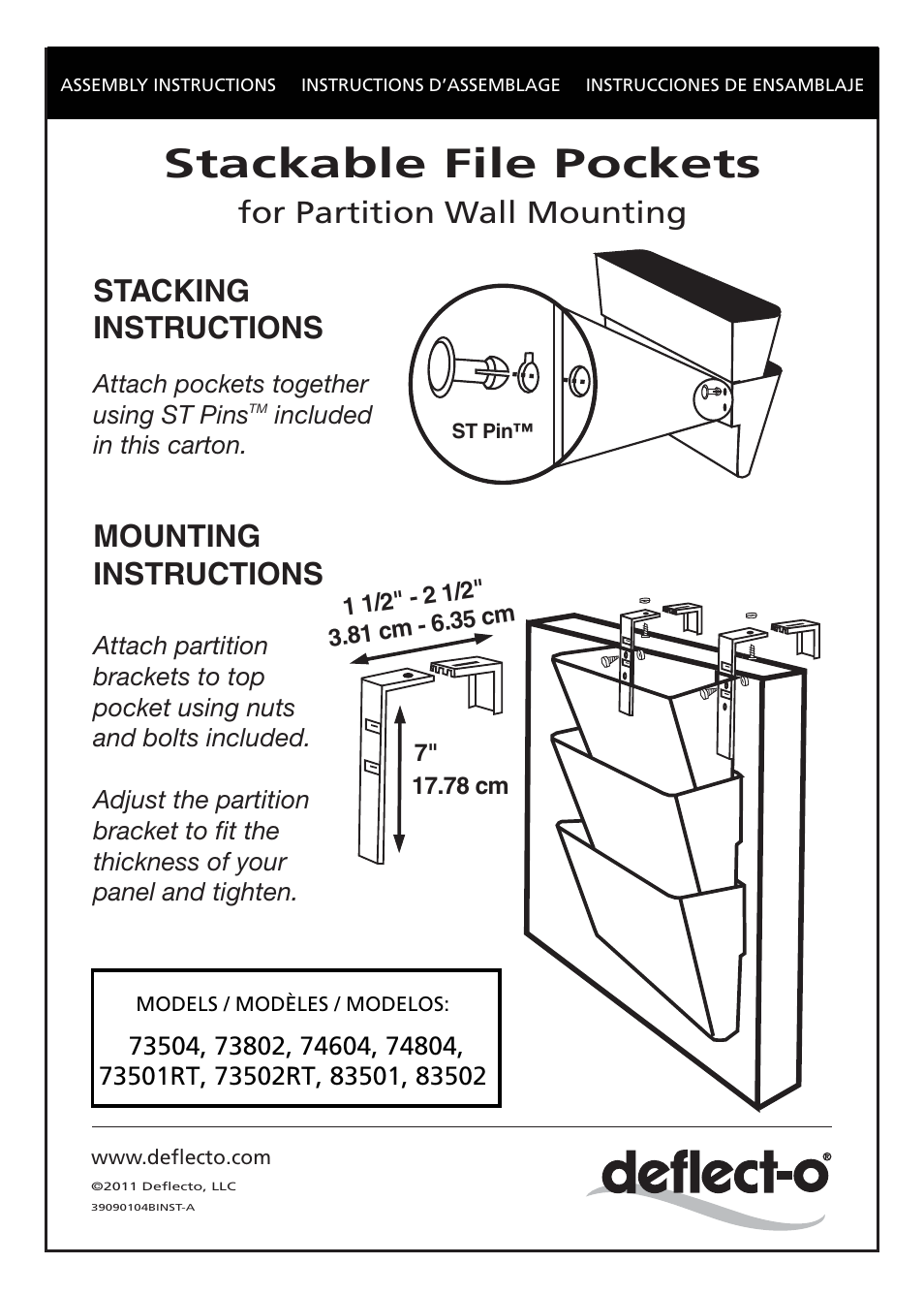 Deflecto 73501RT Stackable File Pockets es User Manual | 1 page