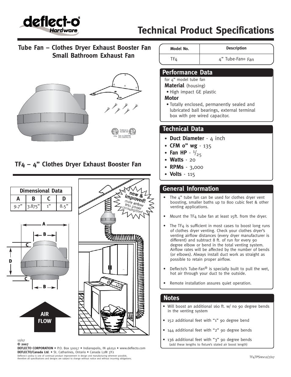 Deflecto TF4 User Manual | 1 page