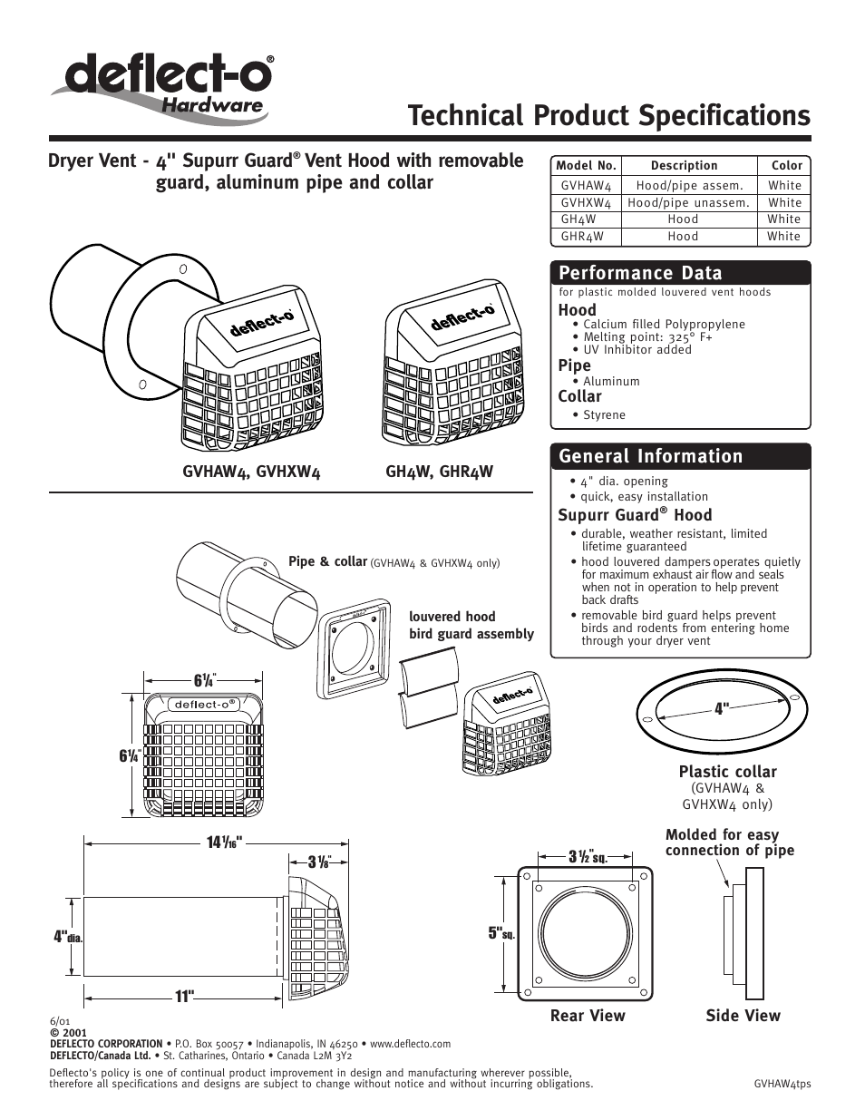Deflecto GHR4W User Manual | 1 page
