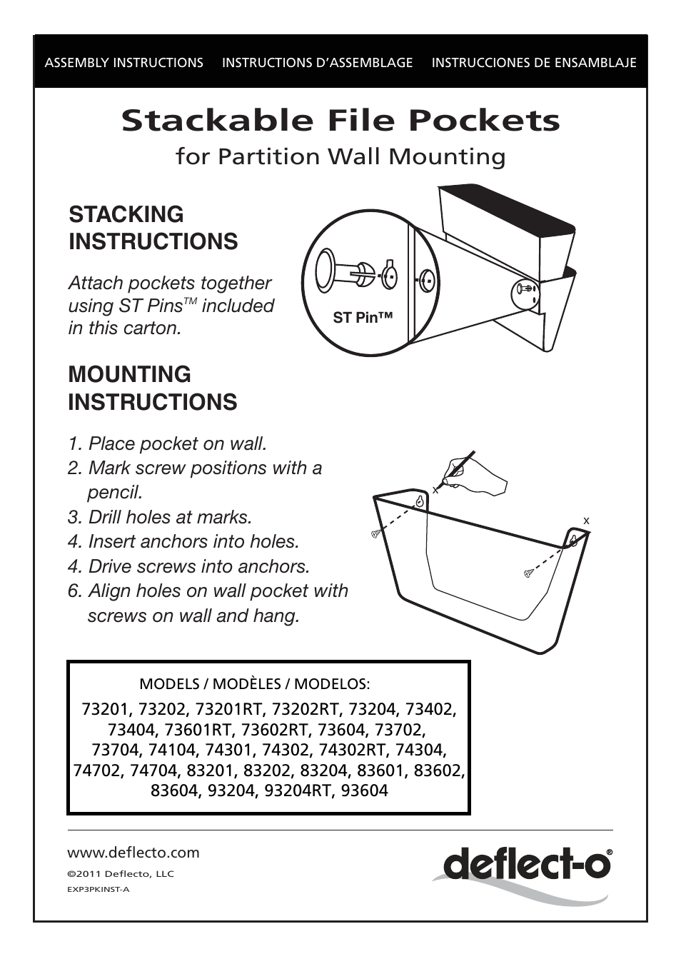 Deflecto 83602 Stackable File Pockets es User Manual | 1 page