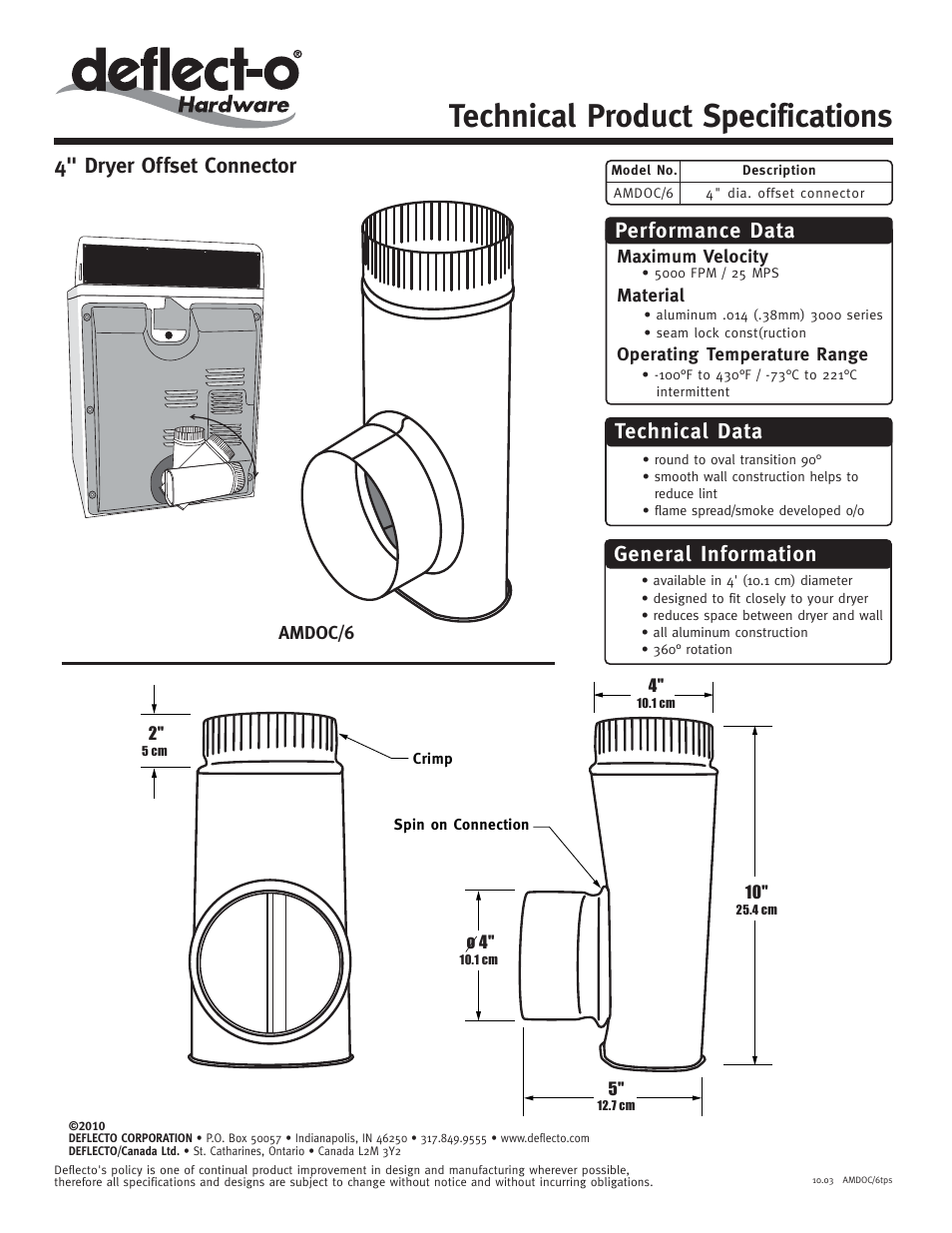 Deflecto AMDOC_6 User Manual | 1 page