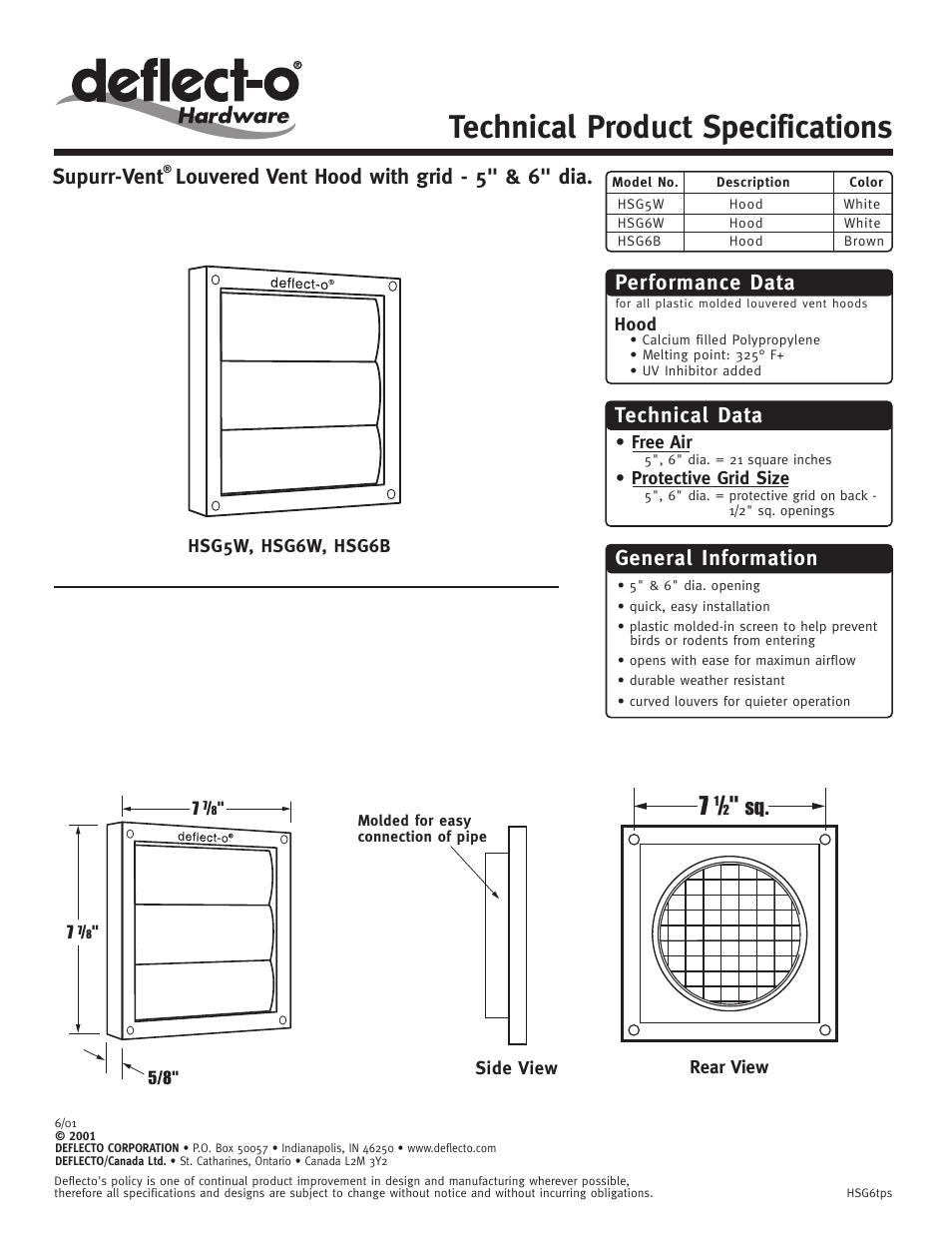 Deflecto HSG5W User Manual | 1 page