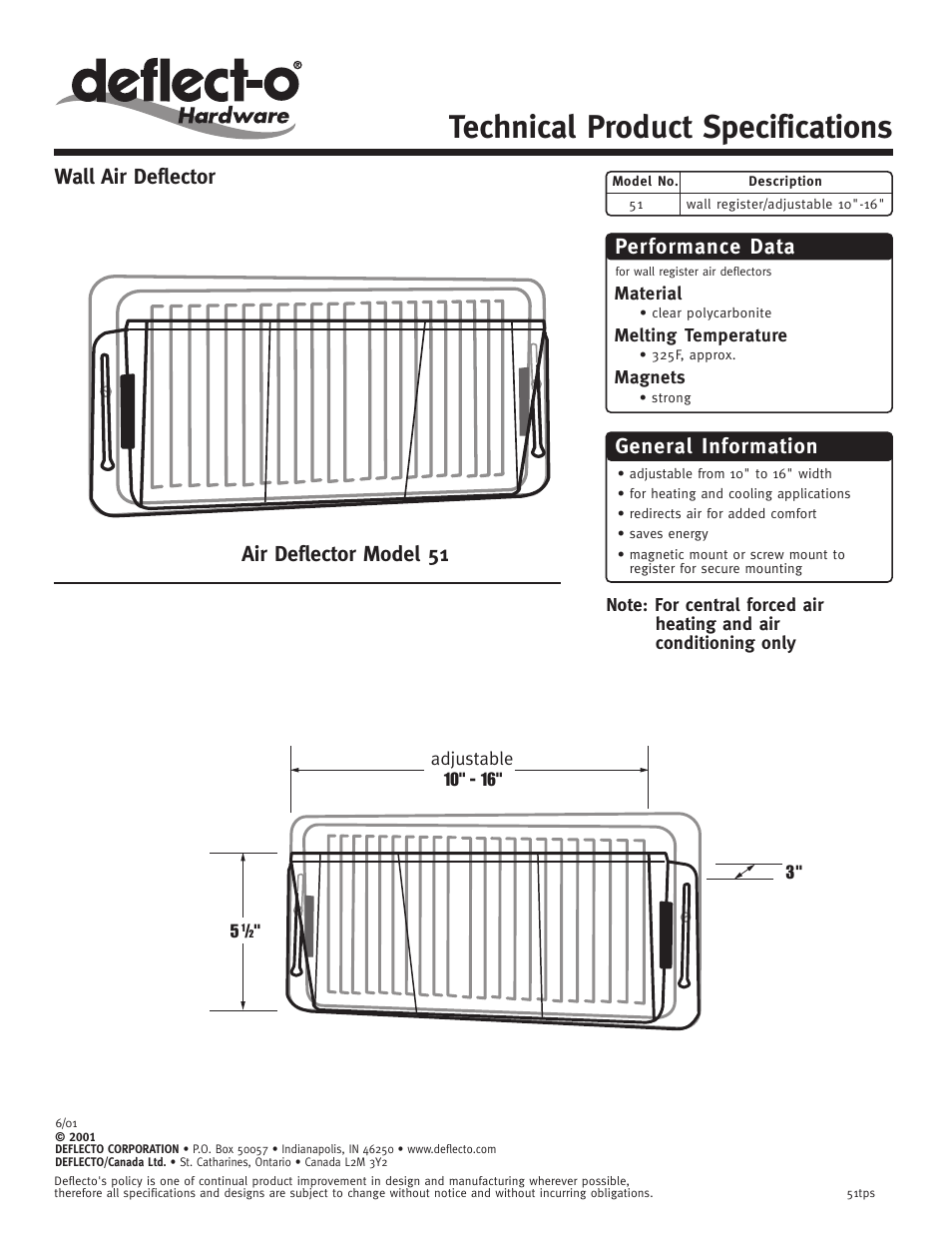 Deflecto 51 User Manual | 1 page