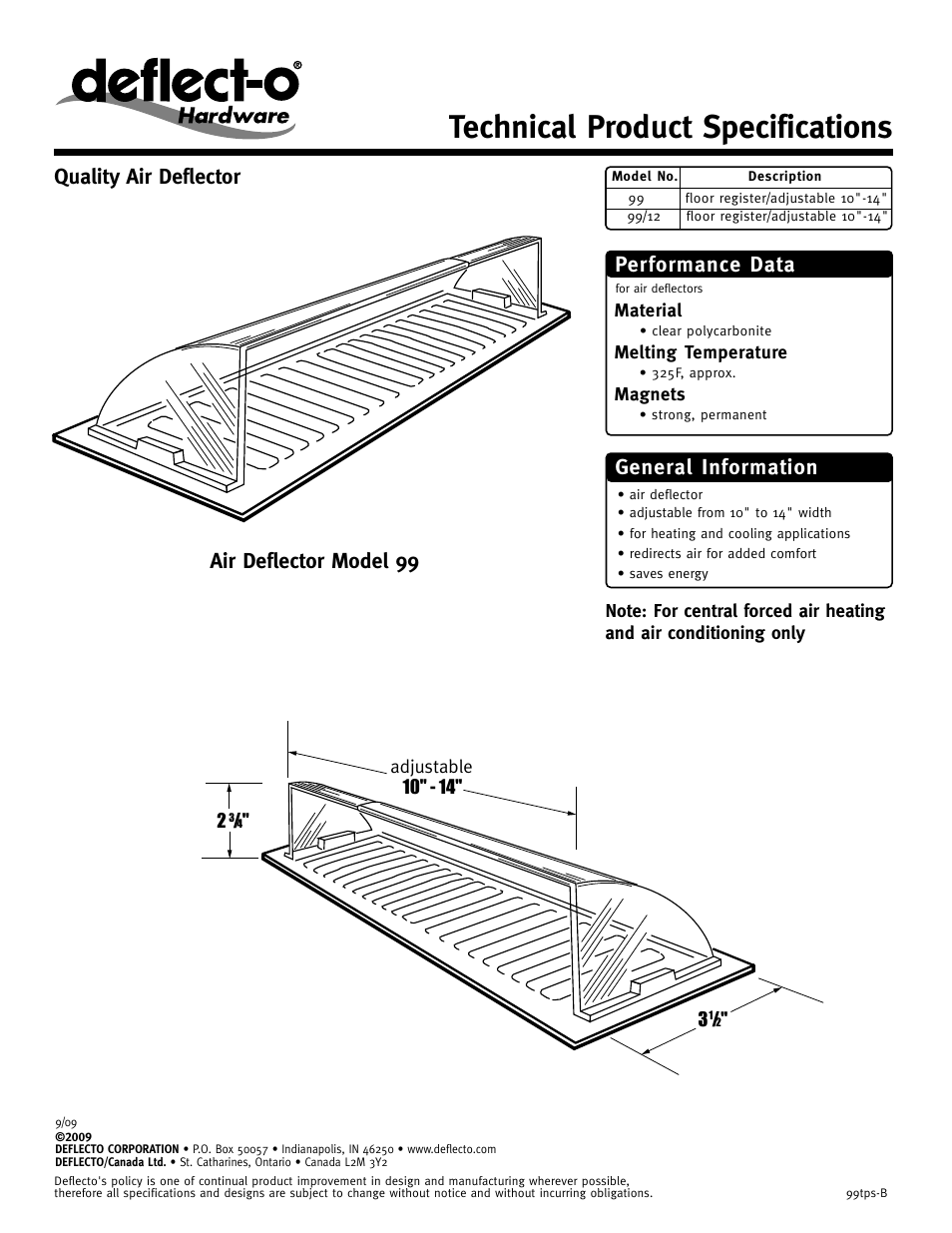 Deflecto 99_12 User Manual | 1 page