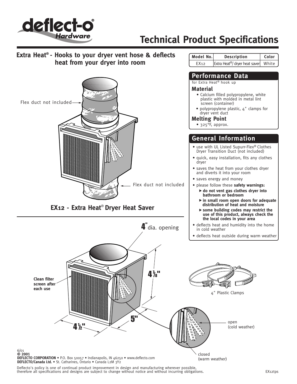 Deflecto EX12 User Manual | 1 page