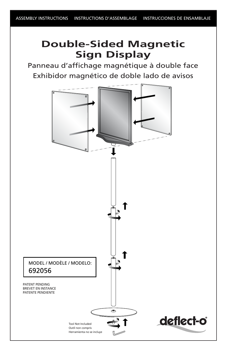 Deflecto 692056 Double-Sided Magnetic Sign Display es User Manual | 2 pages