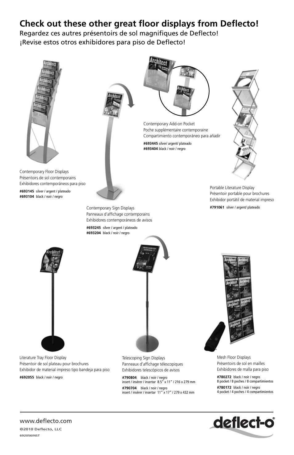 692056inst back | Deflecto 692056 Double-Sided Magnetic Sign Display es User Manual | Page 2 / 2