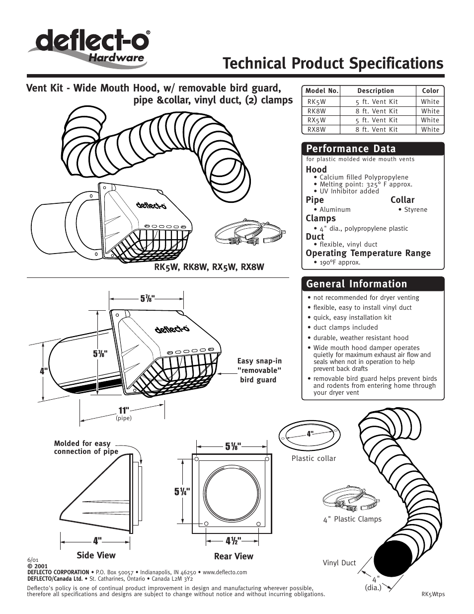 Deflecto RX8W User Manual | 1 page