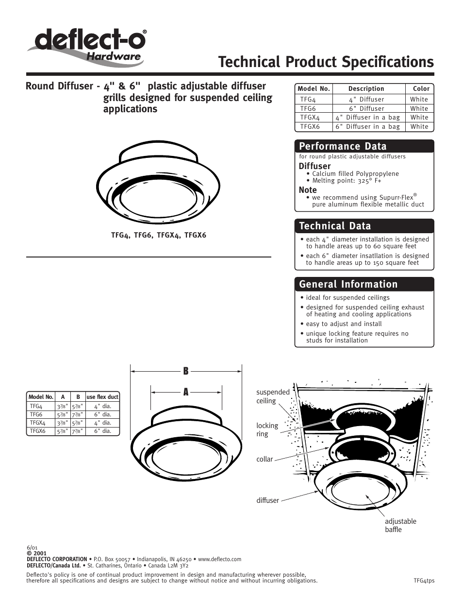 Deflecto TFGX6 User Manual | 1 page