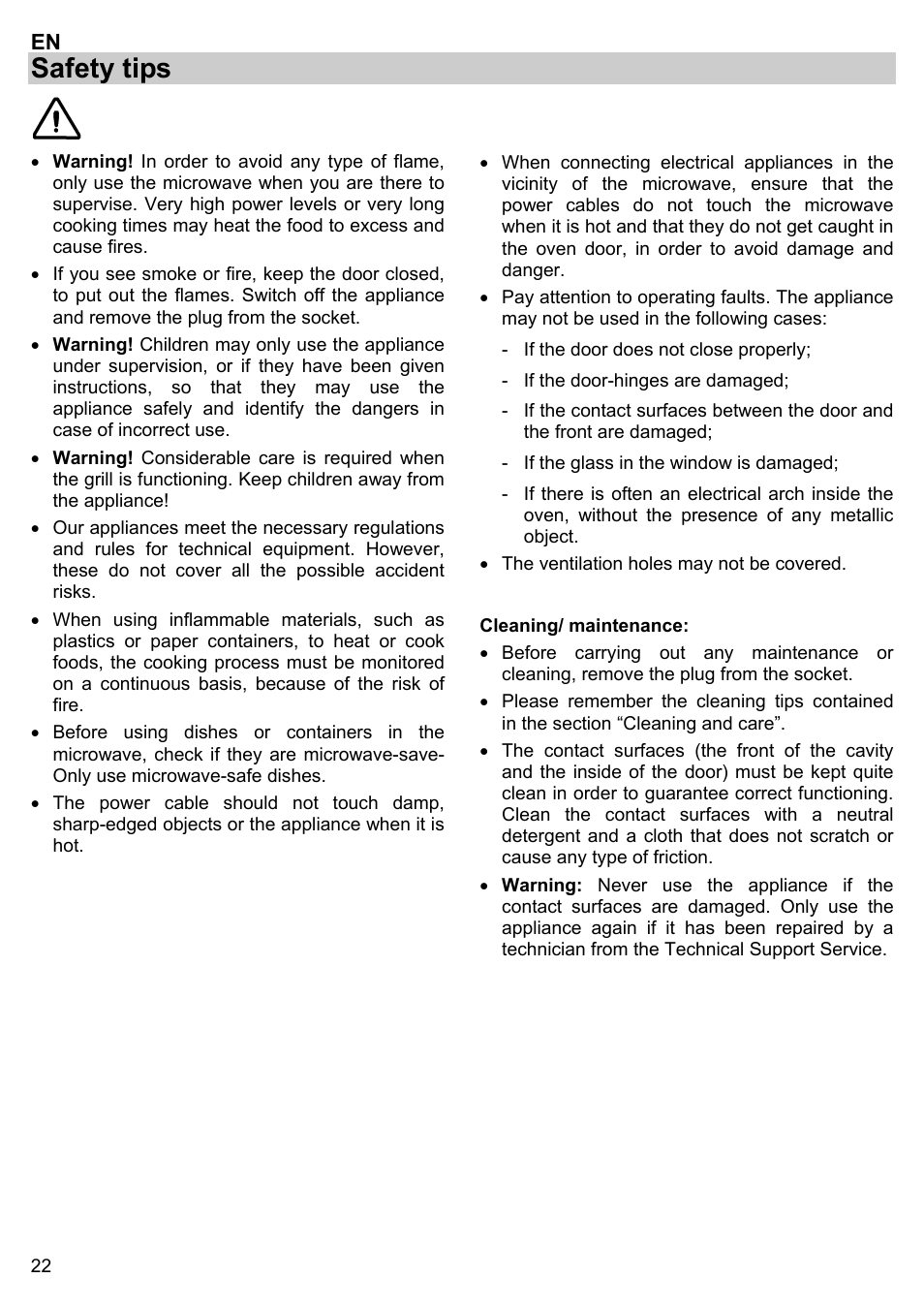 Safety tips | Gorenje BM 1120 AX User Manual | Page 24 / 100