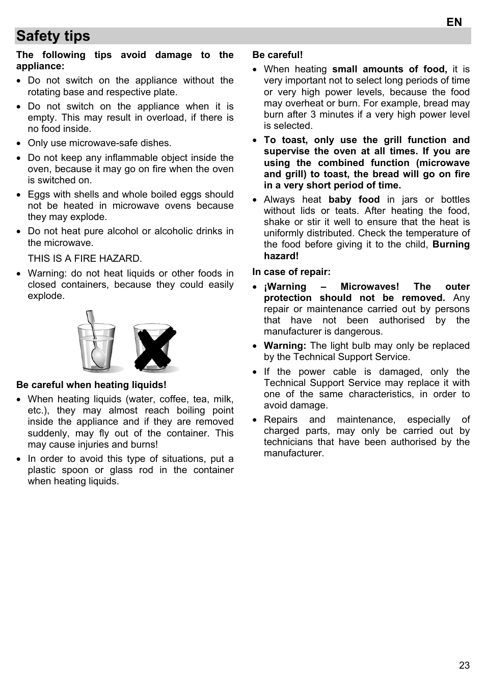 Safety tips | Gorenje BM 1120 AX User Manual | Page 25 / 100