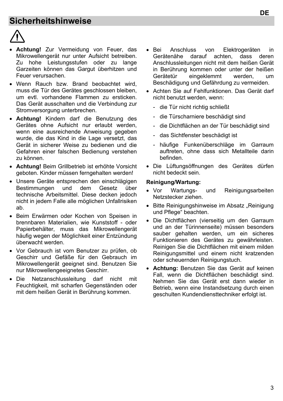 Sicherheitshinweise | Gorenje BM 1120 AX User Manual | Page 5 / 100