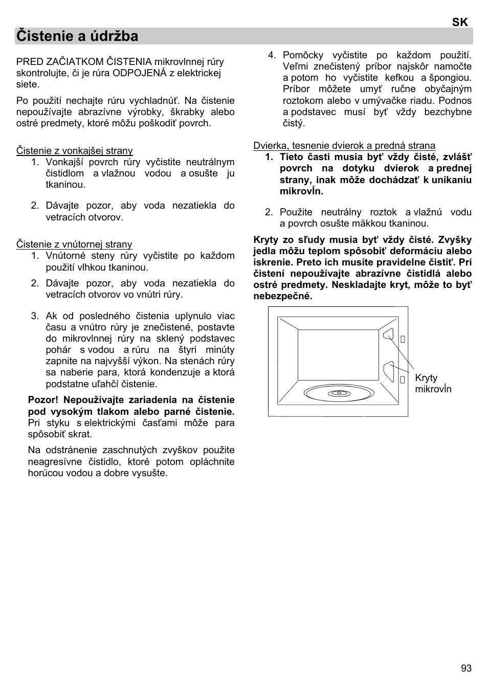 Čistenie a údržba | Gorenje BM 1120 AX User Manual | Page 95 / 100