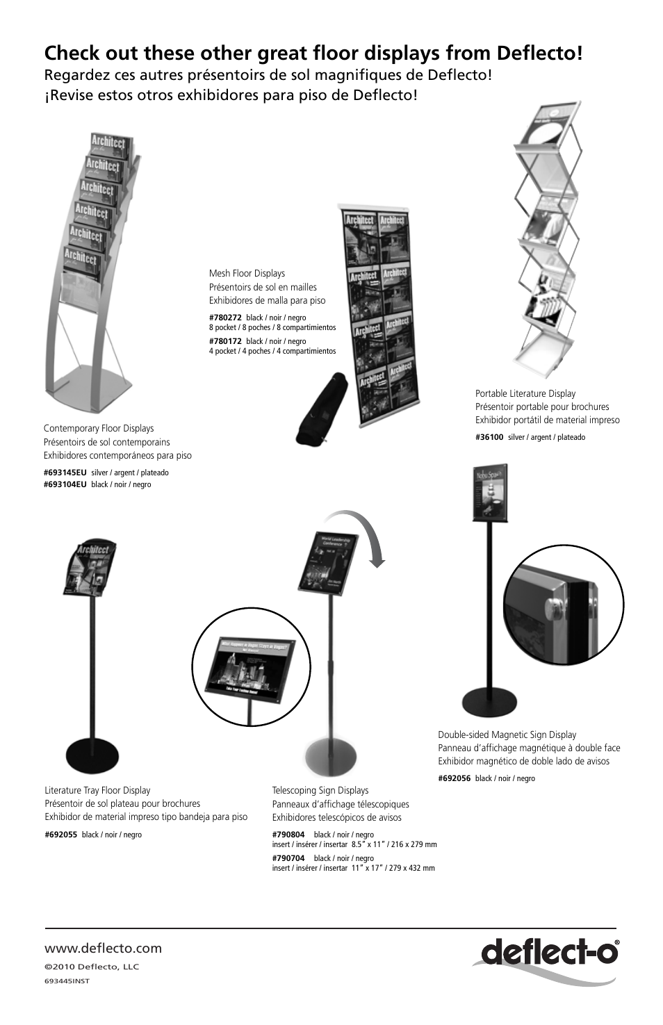 693445inst back | Deflecto 693445 Contemporary Add-on Pocket es User Manual | Page 2 / 2