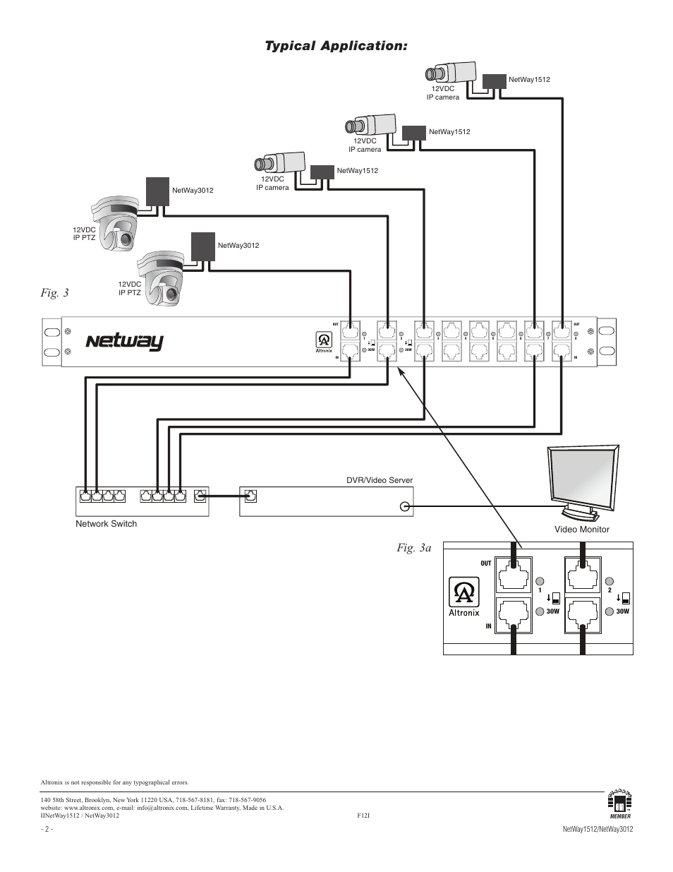 Typical application, Fig. 3, Fig. 3a | Altronix NetWay3012 Installation Instructions User Manual | Page 2 / 2
