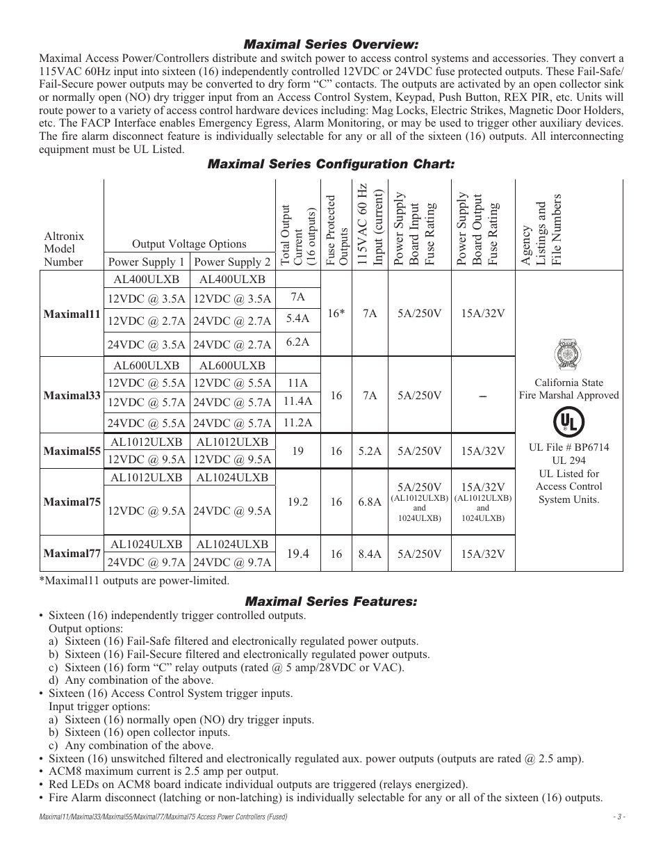 Altronix Maximal77 Installation Instructions User Manual | Page 3 / 20