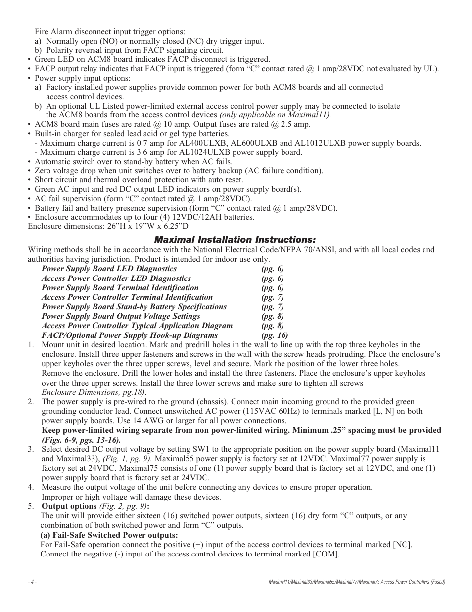 Altronix Maximal77 Installation Instructions User Manual | Page 4 / 20