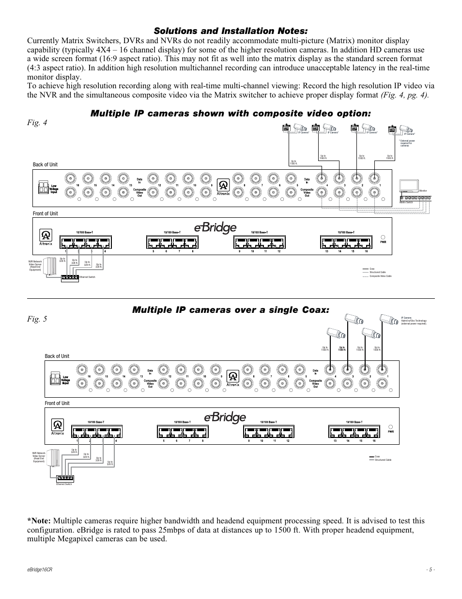 Multiple ip cameras over a single coax, Fig. 4 | Altronix eBridge16CR Installation Instructions User Manual | Page 5 / 8