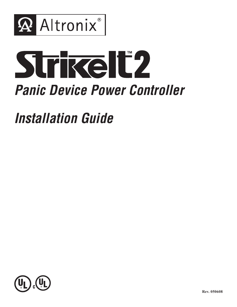 Altronix StrikeIt2 Installation Instructions User Manual | 8 pages