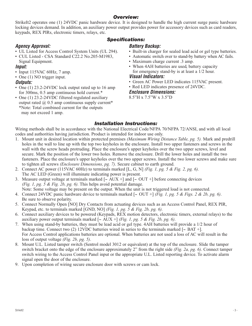 Altronix StrikeIt2 Installation Instructions User Manual | Page 3 / 8