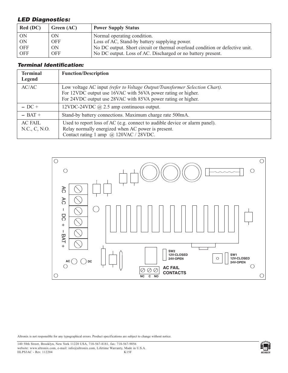 Altronix LPS3AC Installation Instructions User Manual | Page 2 / 2