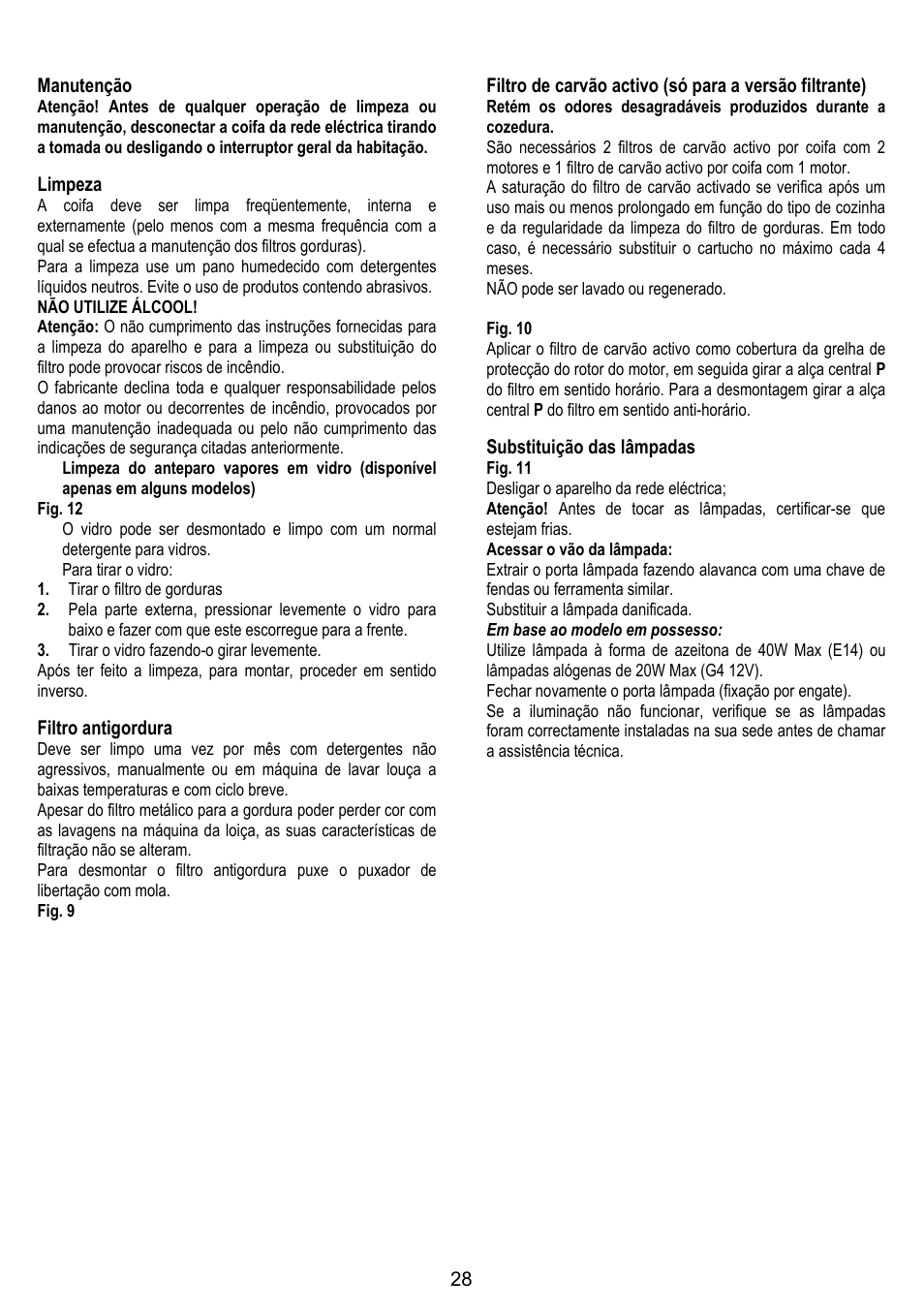 28 manutenção, Limpeza, Filtro antigordura | Substituição das lâmpadas | Gorenje DF 6115 E User Manual | Page 28 / 96