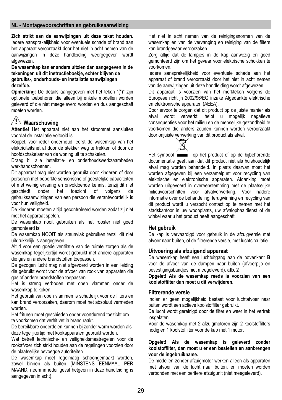 Gorenje DF 6115 E User Manual | Page 29 / 96