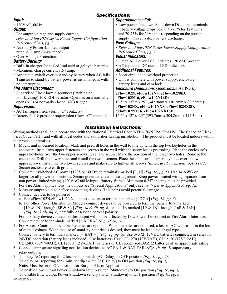 Altronix eFlow102NX16D Installation Instructions User Manual | Page 3 / 16