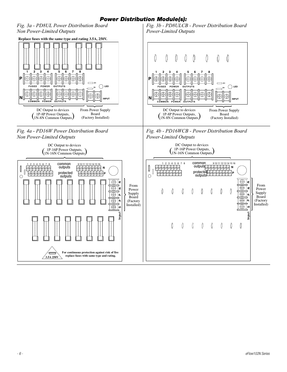 Power distribution module(s) | Altronix eFlow102NX16D Installation Instructions User Manual | Page 6 / 16