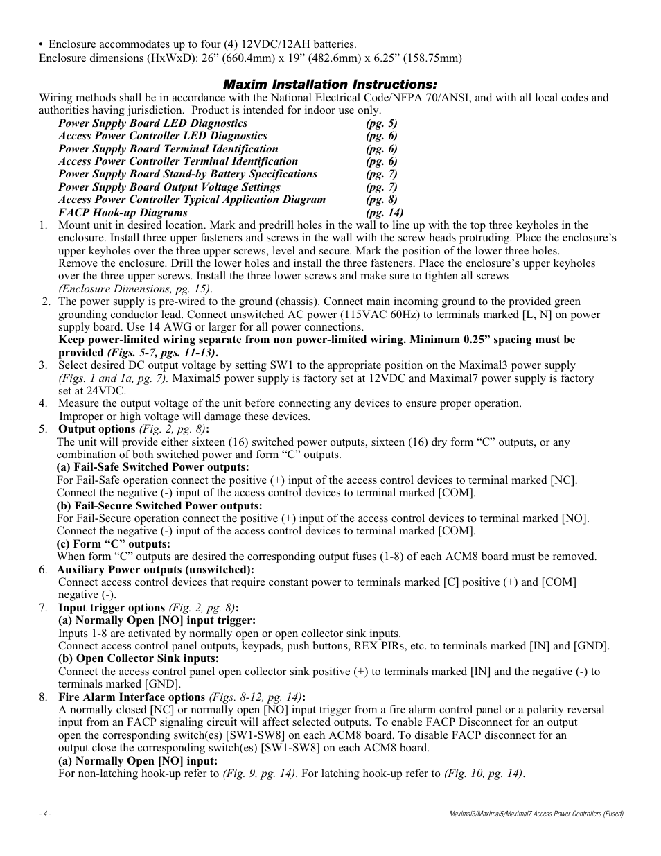 Altronix Maximal7 Installation Instructions User Manual | Page 4 / 16