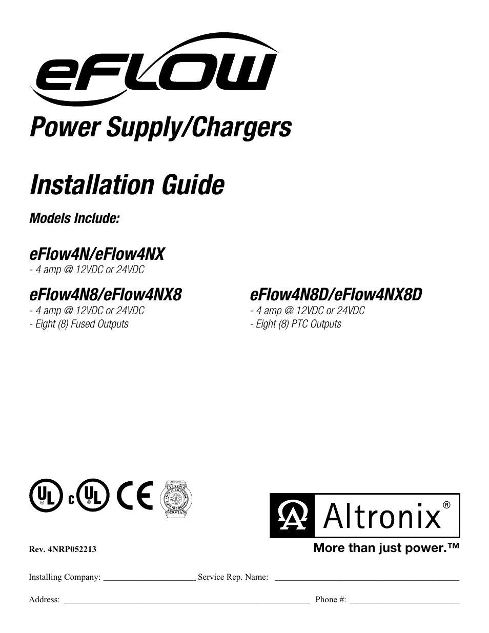 Altronix eFlow4NX8D Installation Instructions User Manual | 16 pages