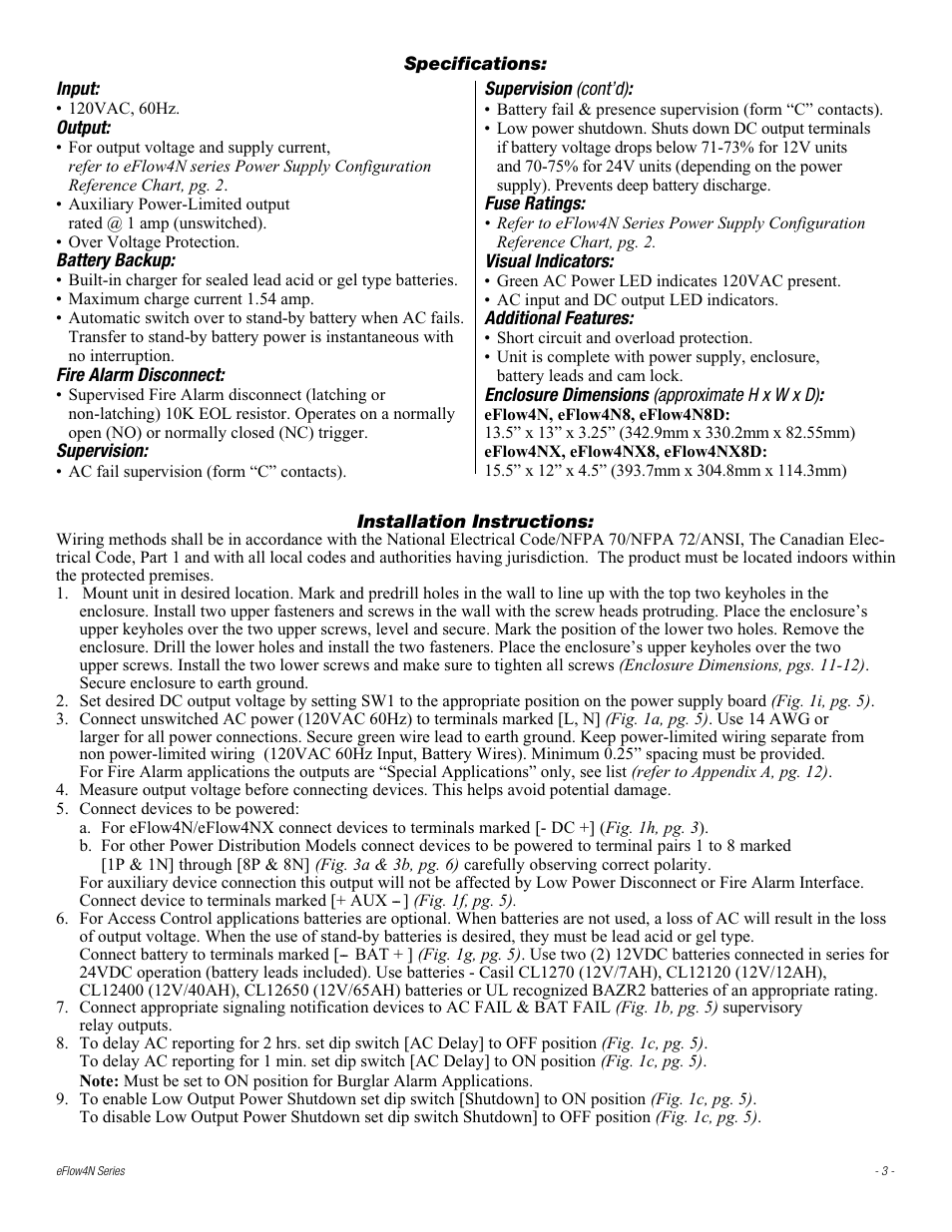 Altronix eFlow4NX8D Installation Instructions User Manual | Page 3 / 16