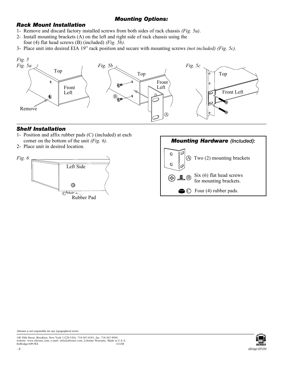 Altronix eBridge16PCRX Installation Instructions User Manual | Page 8 / 8
