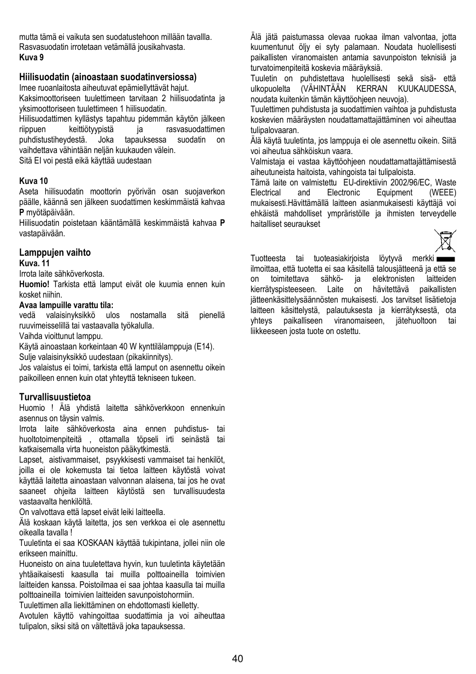 Gorenje DF 6115 W User Manual | Page 40 / 76