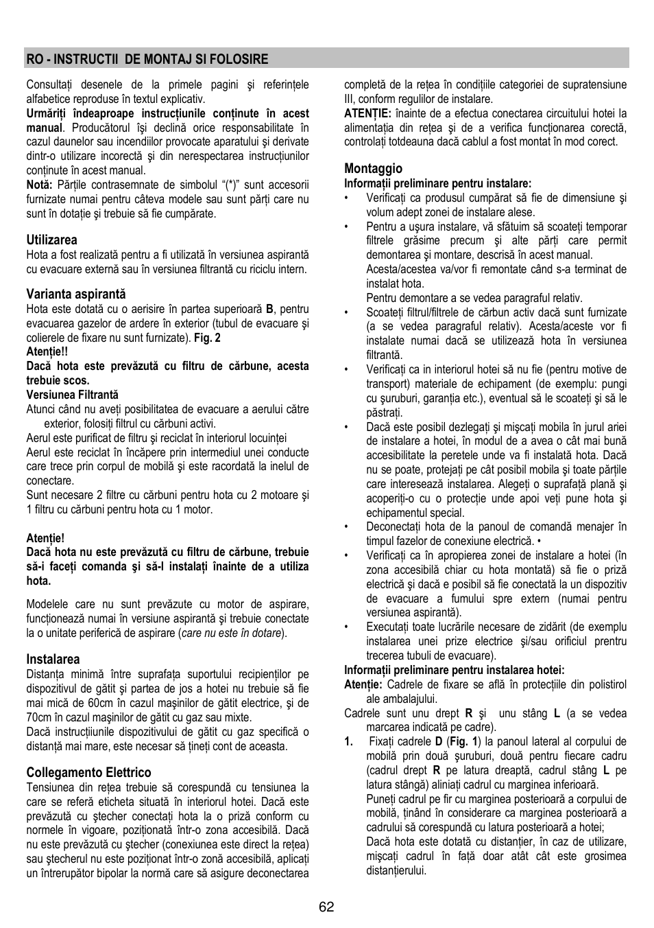 Gorenje DF 6115 W User Manual | Page 62 / 76