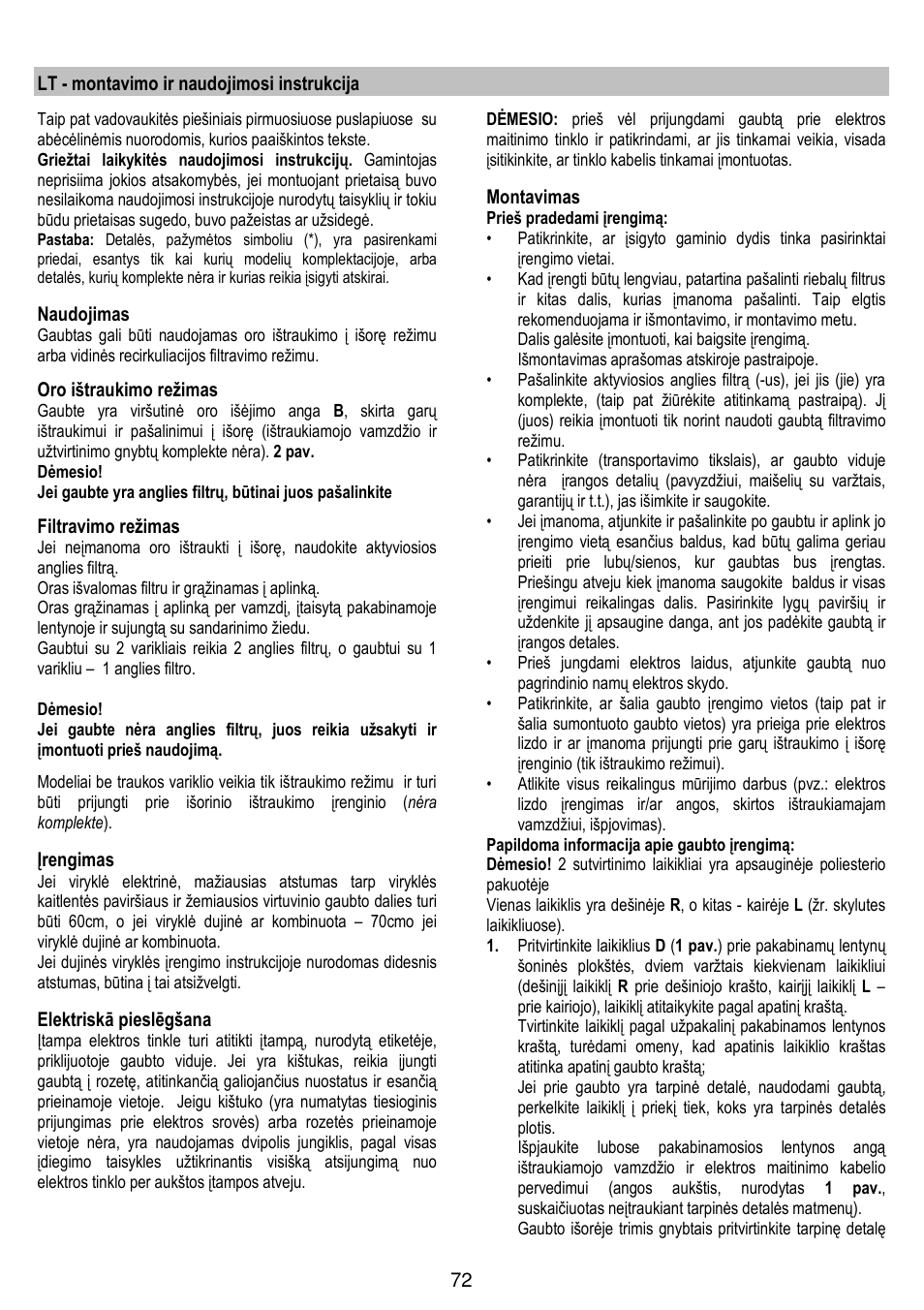 Gorenje DF 6115 W User Manual | Page 72 / 76