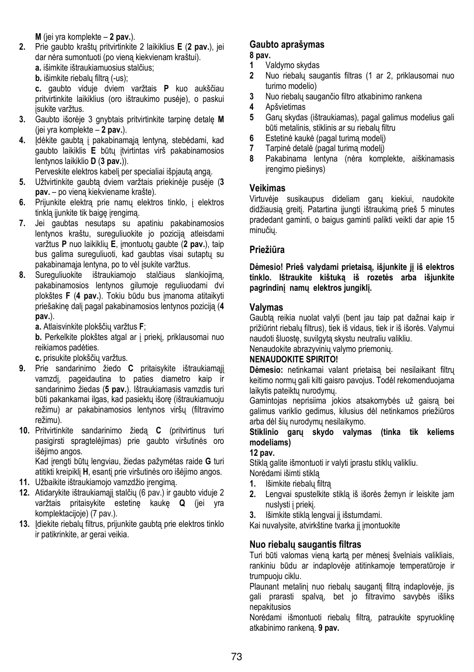 Gorenje DF 6115 W User Manual | Page 73 / 76