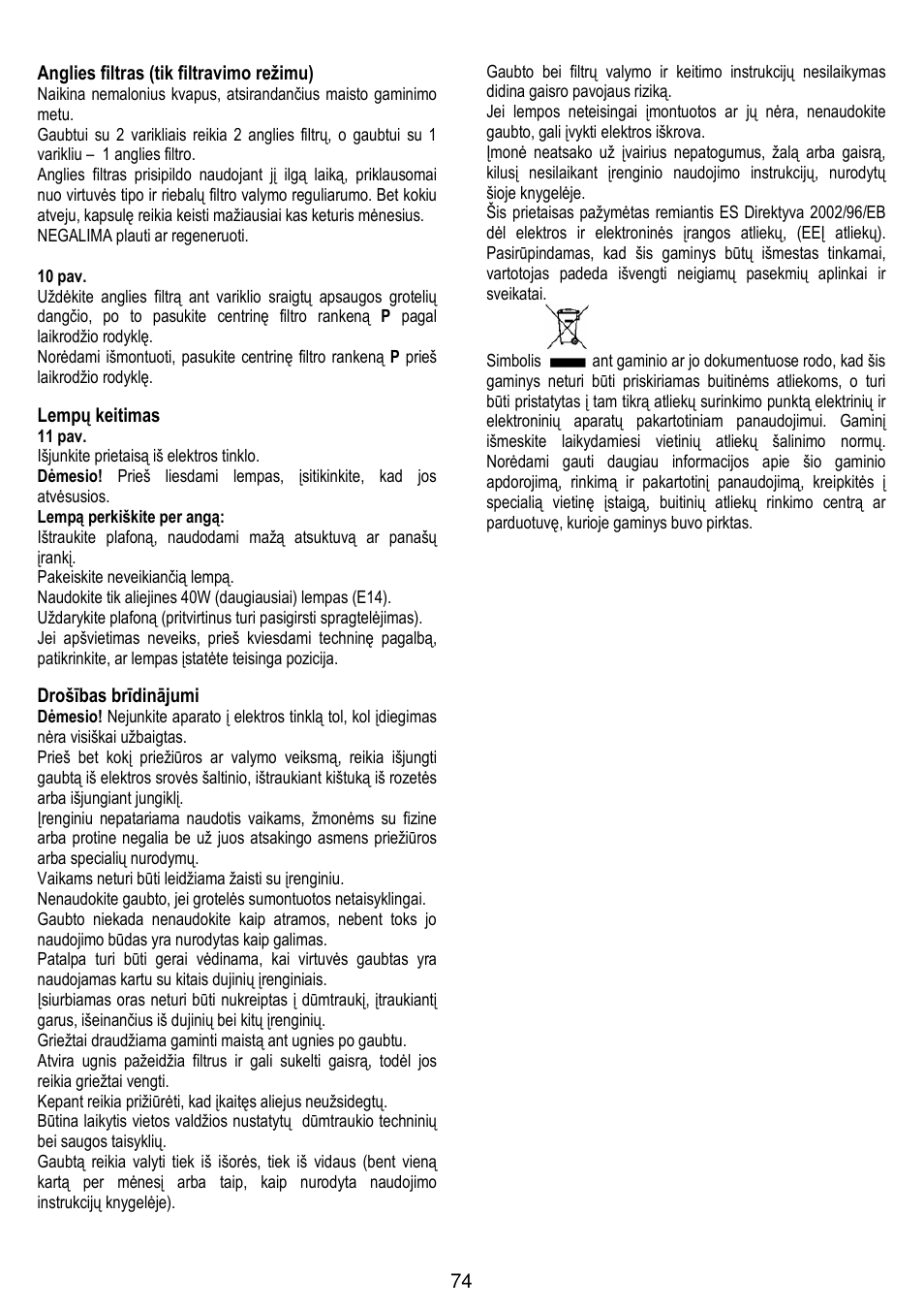 Gorenje DF 6115 W User Manual | Page 74 / 76