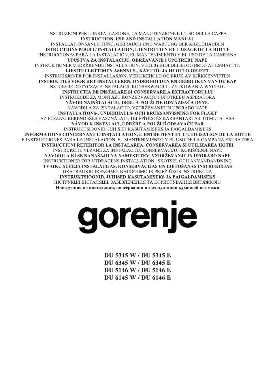 Gorenje DU 5345 W User Manual | 29 pages