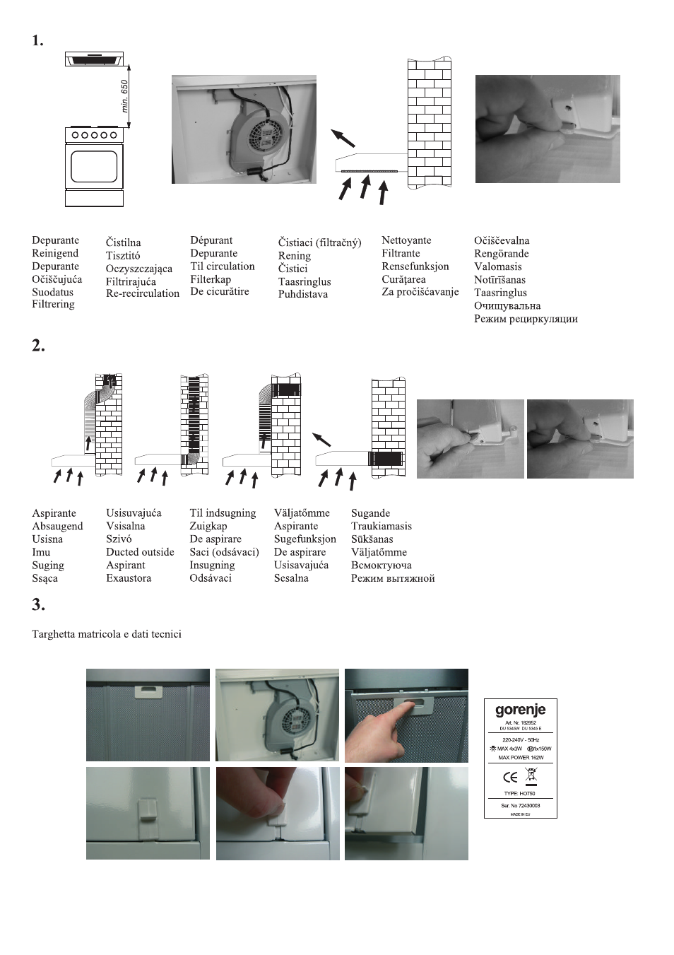 F t f | Gorenje DU 5345 W User Manual | Page 2 / 29