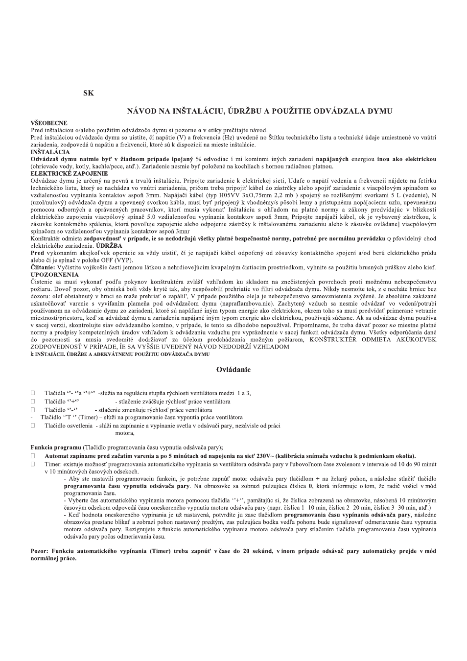 Ovládaníe | Gorenje DU 5345 W User Manual | Page 24 / 29