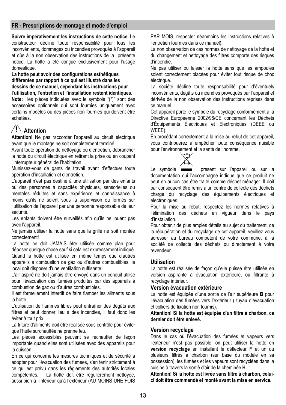 Gorenje DK 9315 X User Manual | Page 13 / 76