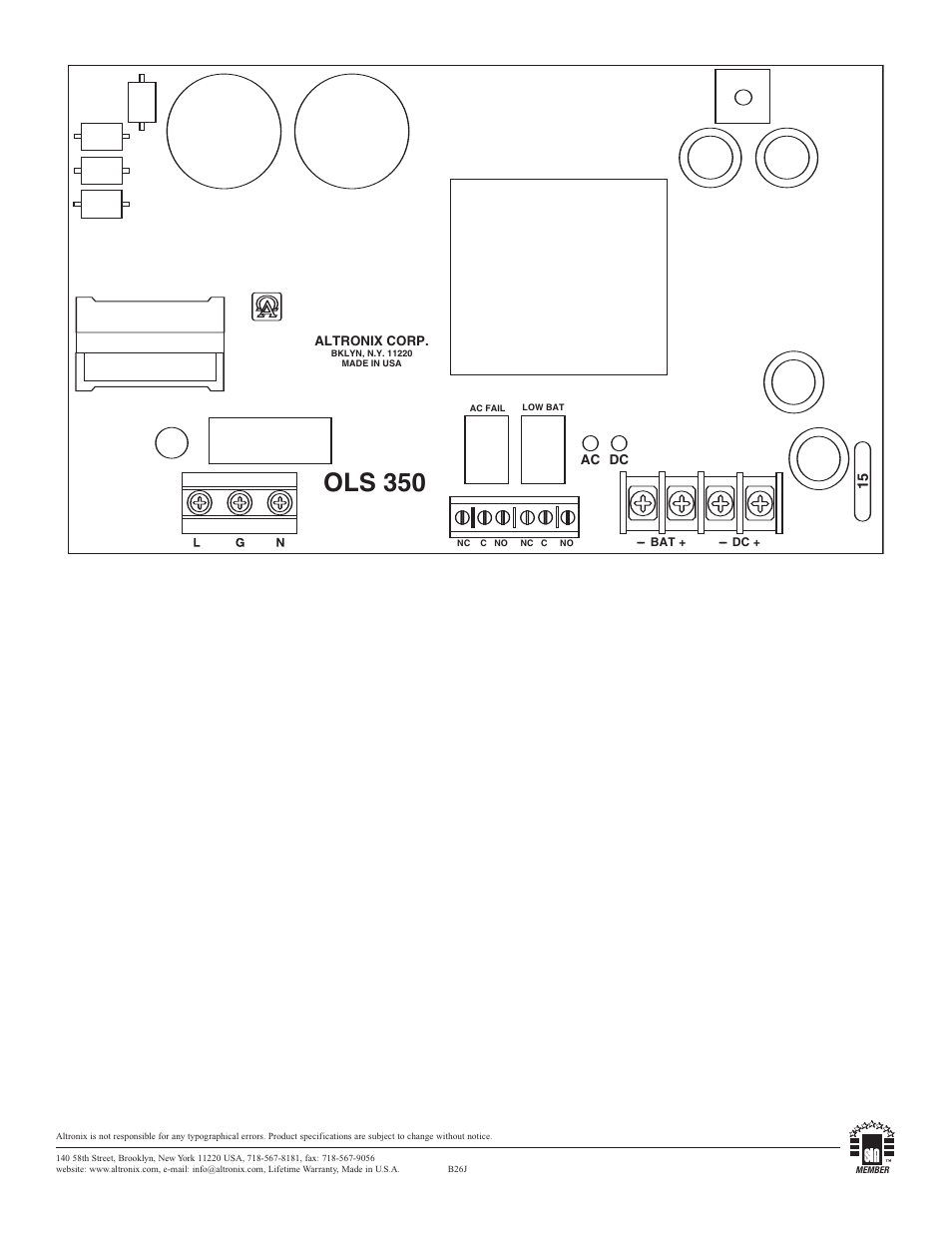 Ols 350 | Altronix OLS350 Installation Instructions User Manual | Page 2 / 2