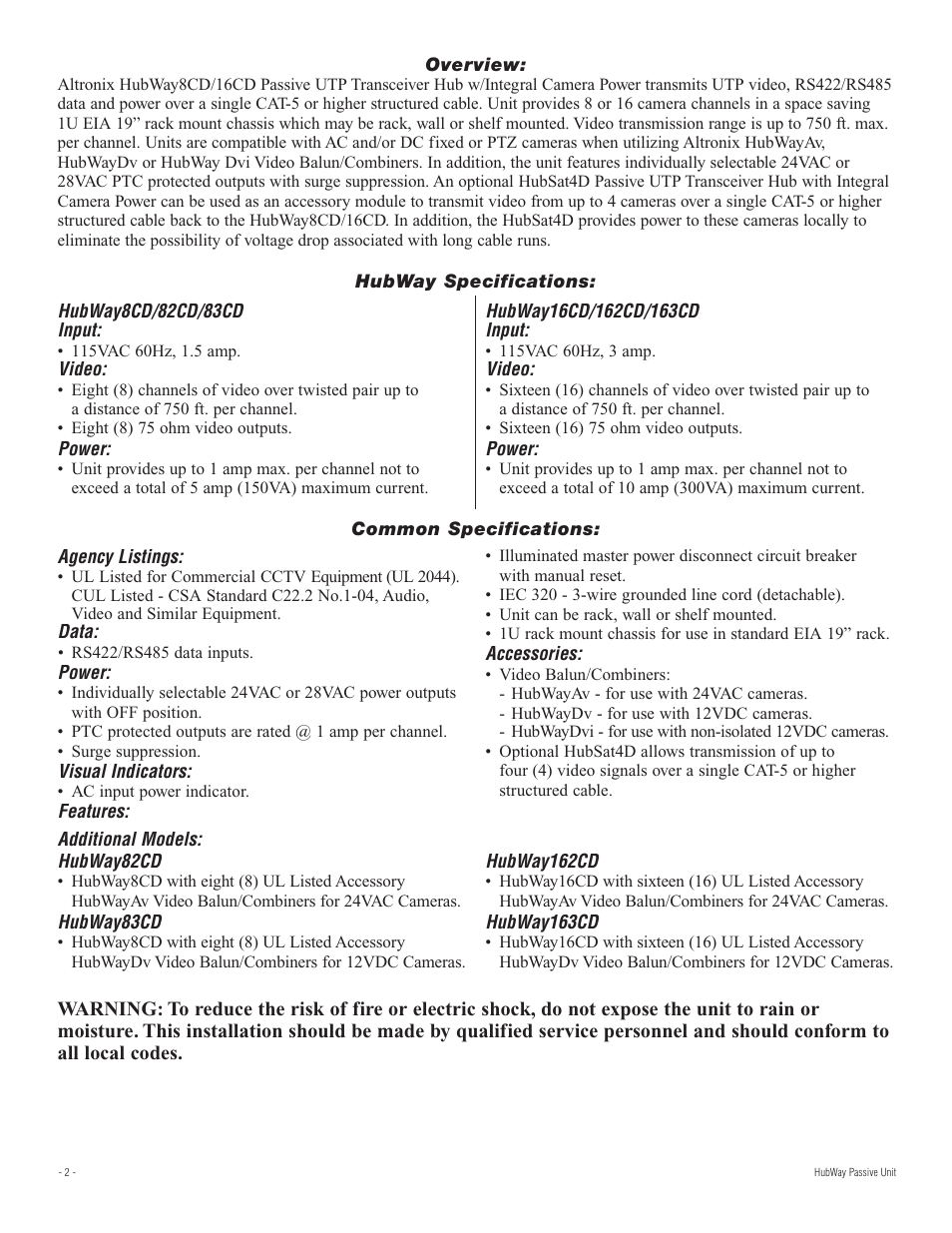 Altronix HubWay 8CD Installation Instructions User Manual | Page 2 / 8