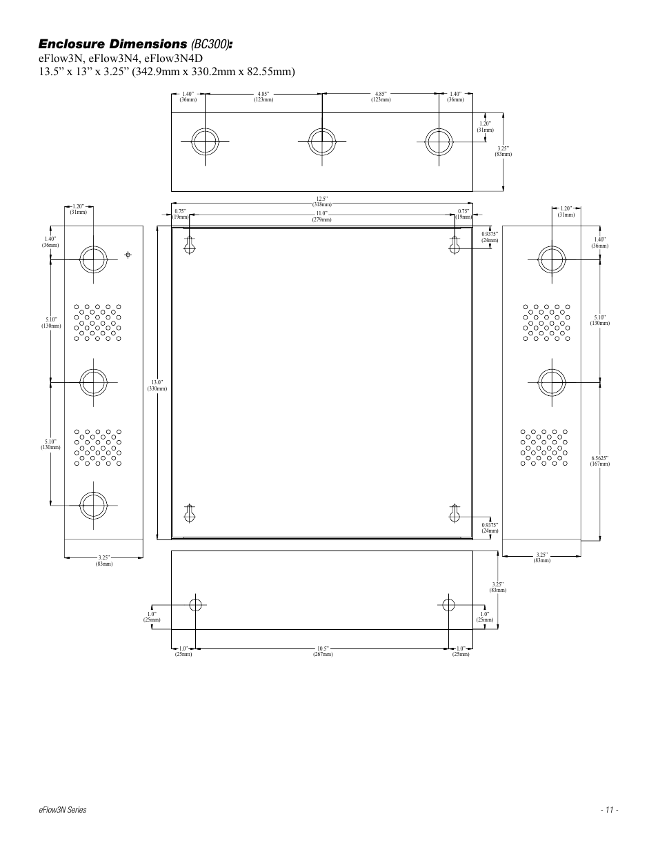 Enclosure dimensions (bc300) | Altronix eFlow3NX4D Installation Instructions User Manual | Page 11 / 16